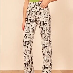 Reformation Newspaper Comic Print Jeans